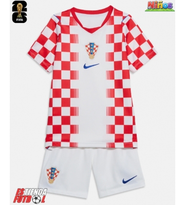 Croacia Primera Equipación Niños Mundial 2026 Manga Corta (+ Pantalones cortos)